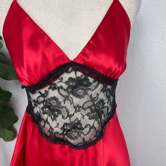 Victoria's Secret Vintage Gold Label Red Lace Slip Dress - Picture 7 of 8